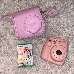 Pink Polaroid Camera Set